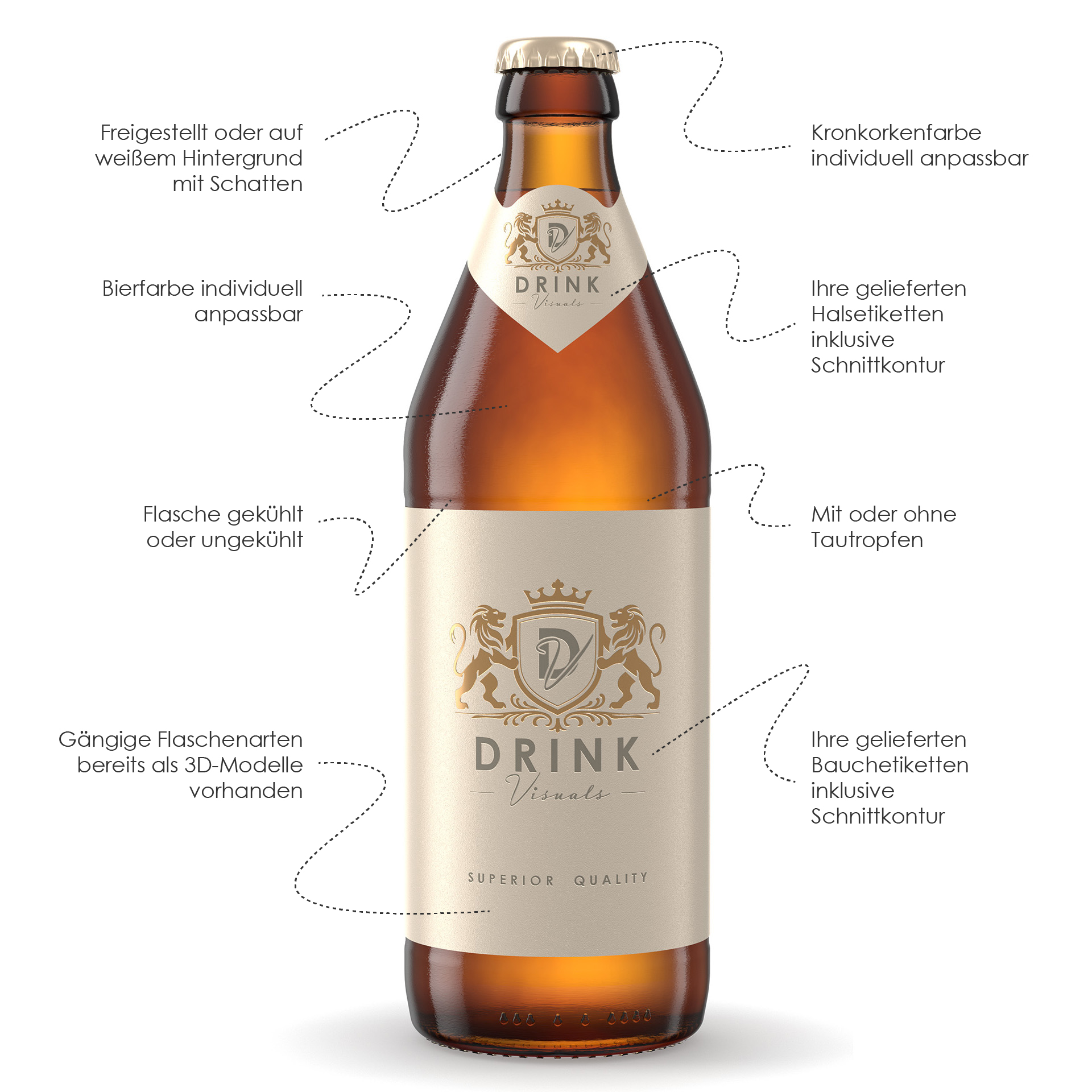 Bierflaschen Rendering Beschriftet Bierflaschen Rendering Beschriftet