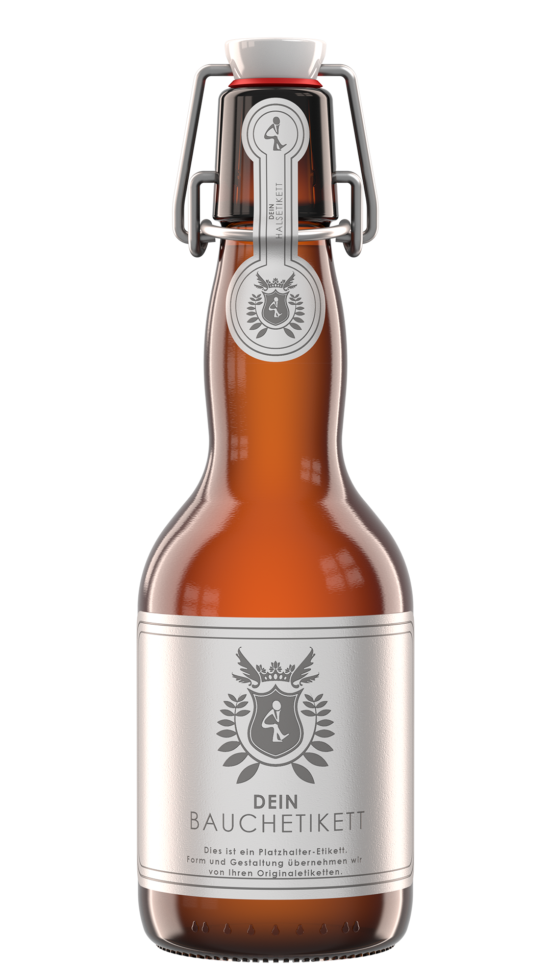 Bügelflasche Frontal Rendering Bügelflasche Bierflasche