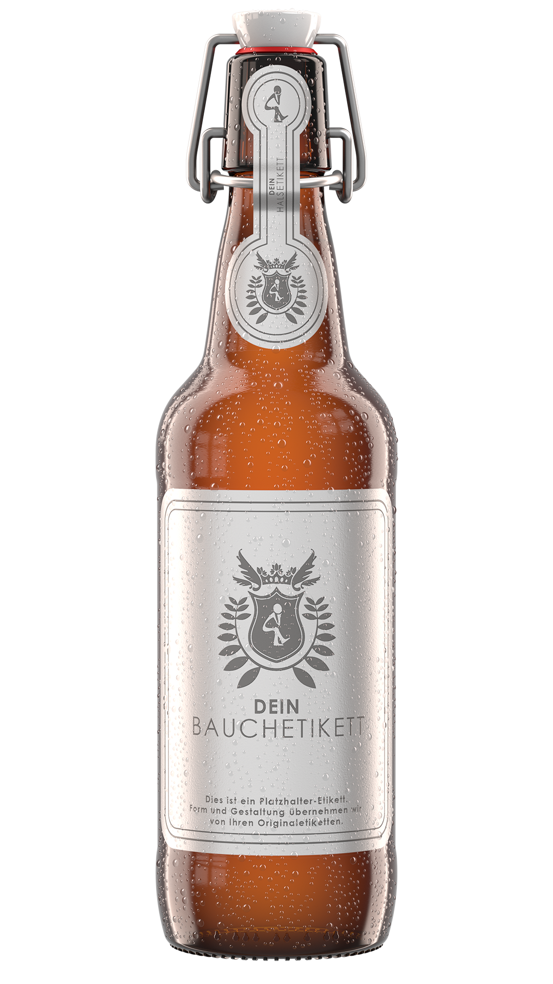 Bügelflasche mit Tautropfen Rendering Bügelflasche