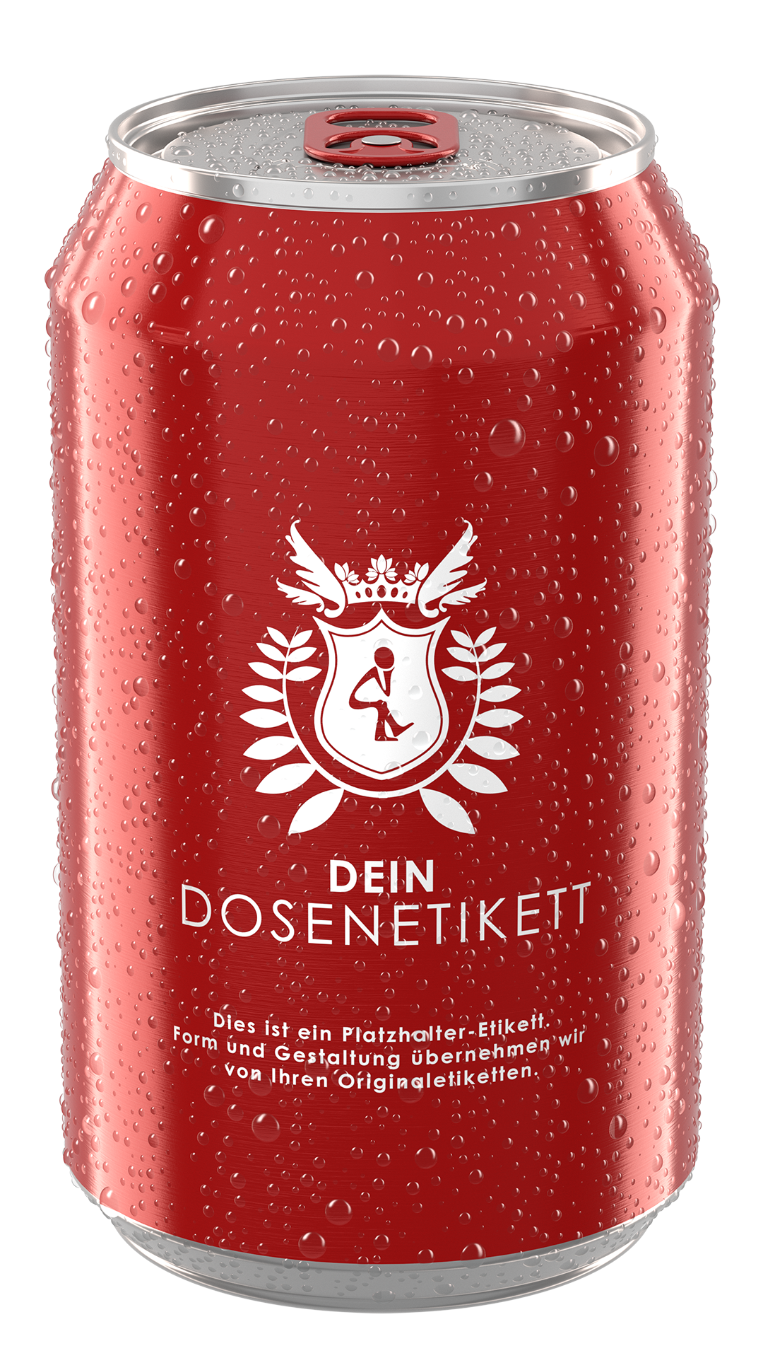 Dose gekippt mit Tautropfen Rendering Dose gekippt mit Tautropfen
