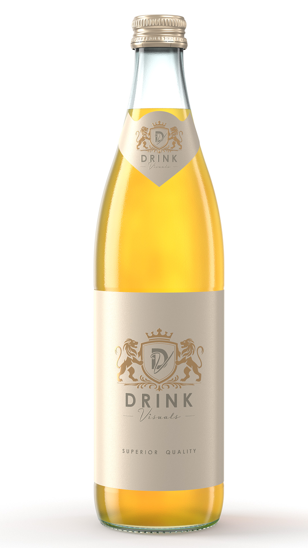 Rendering NRW-Flasche 500 ml Limonade Rendering NRW-Flasche 500 ml Limonade