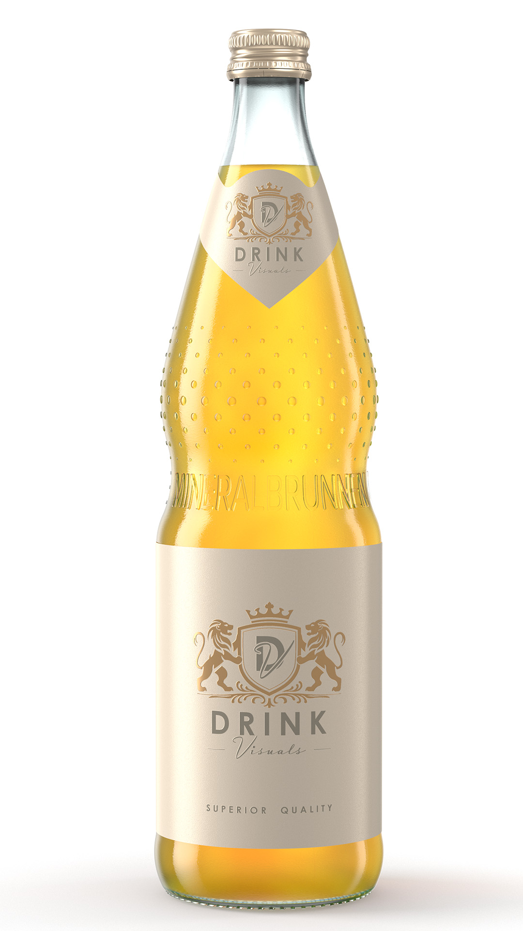 Rendering Perlenflasche Limonade Rendering Perlenflasche Limonade