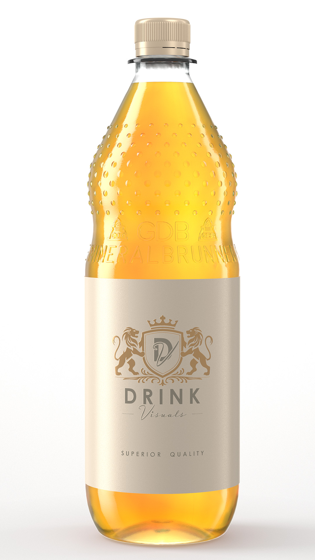Rendering PET Flasche 1000ml Limonade Rendering PET Flasche 1000ml Limonade