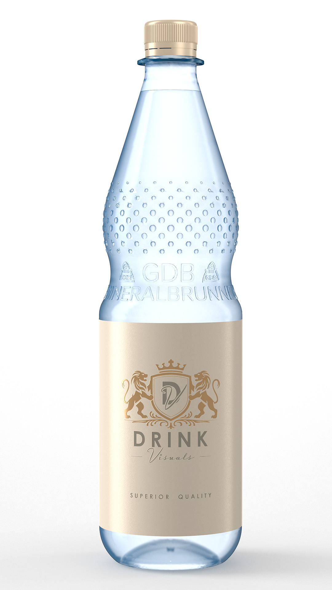 Rendering PET Flasche 1000ml Mineralwasser Rendering PET Flasche 1000ml Mineralwasser