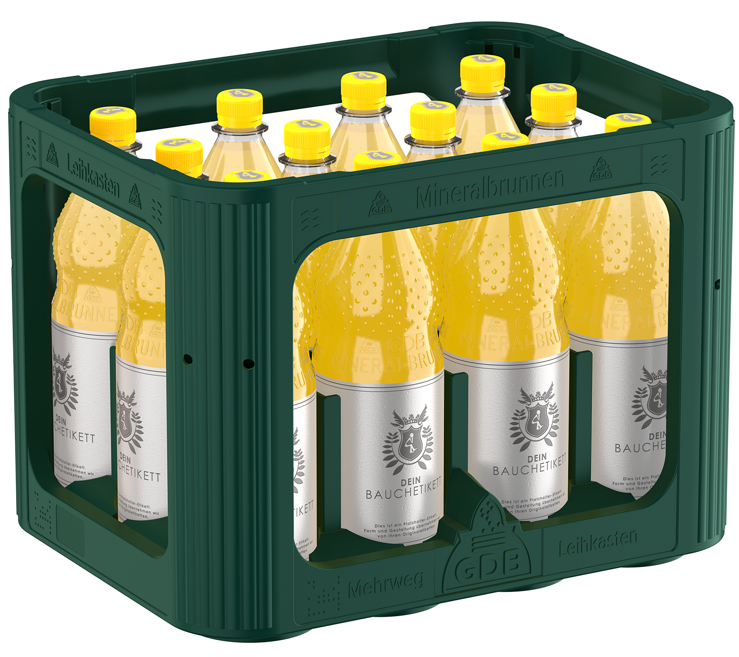 Perspektive Orangenlimo-Kasten Rendering Orangenlimo-Kasten