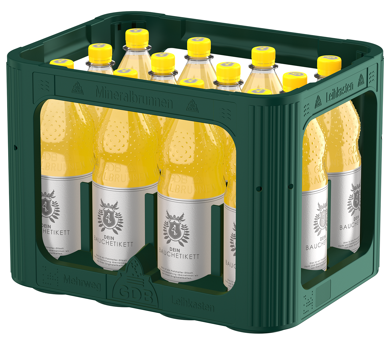 Perspektive Orangenlimo-Kasten Rendering Orangenlimo-Kasten
