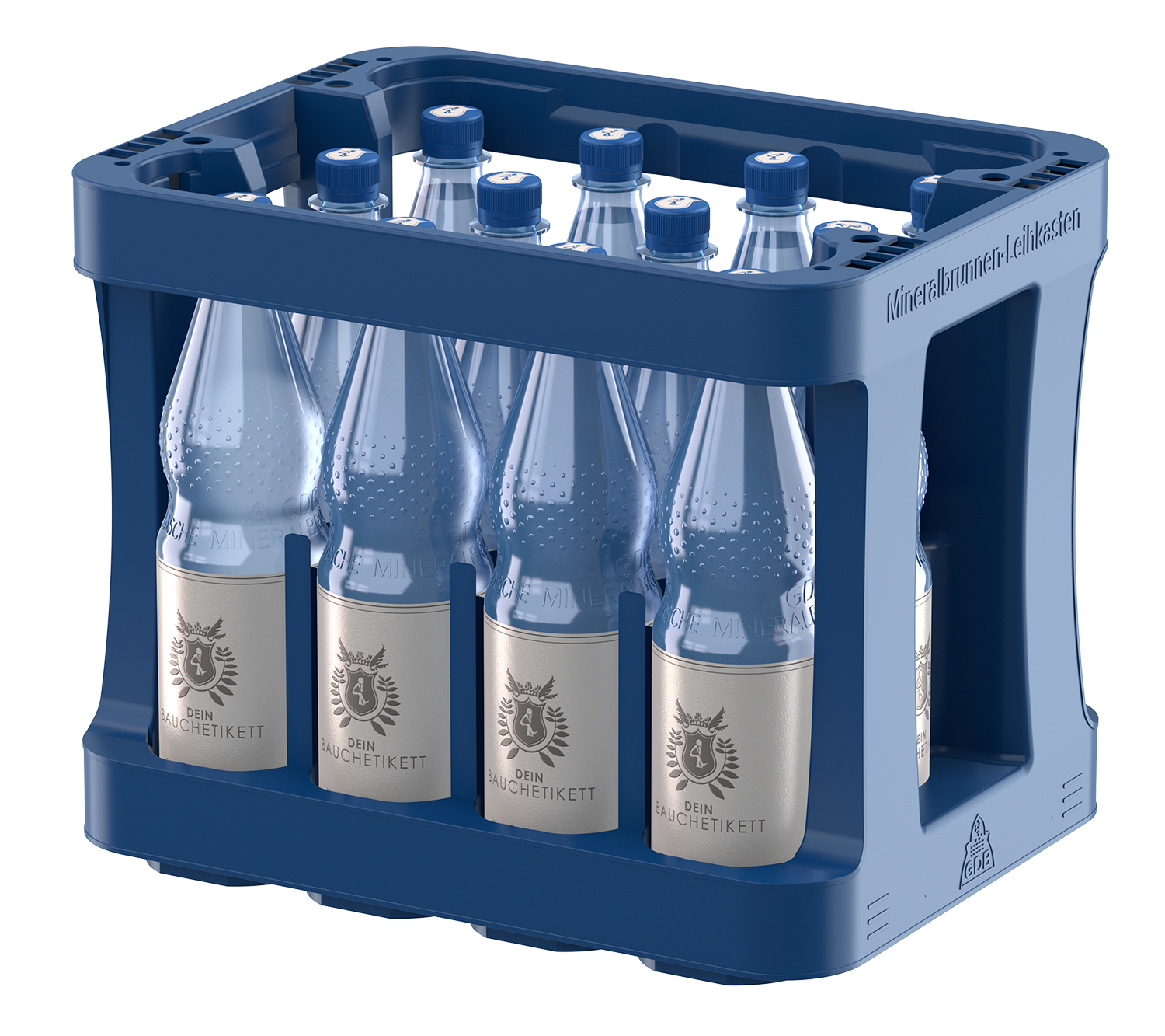 Perspektive Mineralwasser-Kasten Rendering Mineralwasser-Kasten