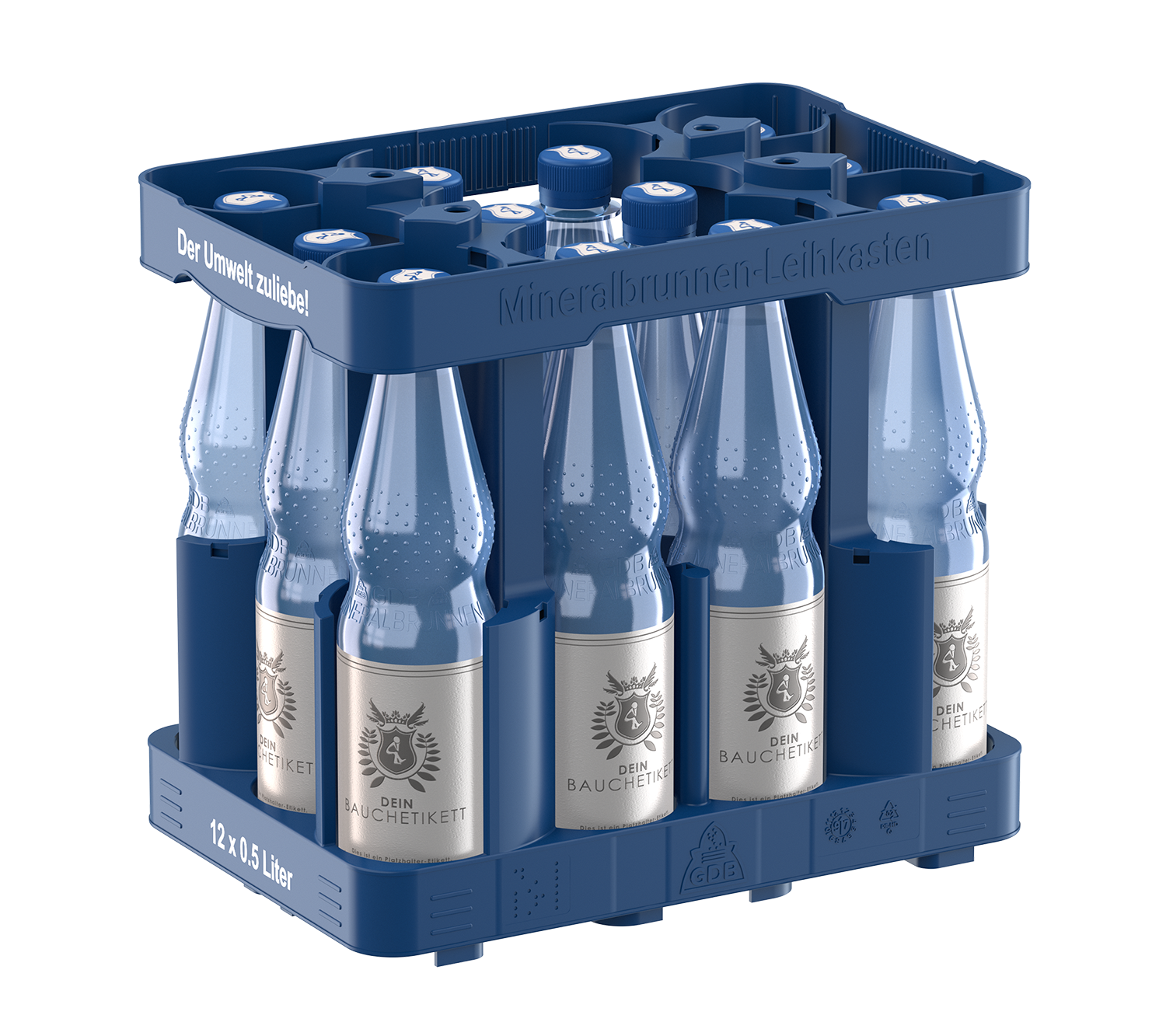 Rendering Mineralwasser-Kasten
