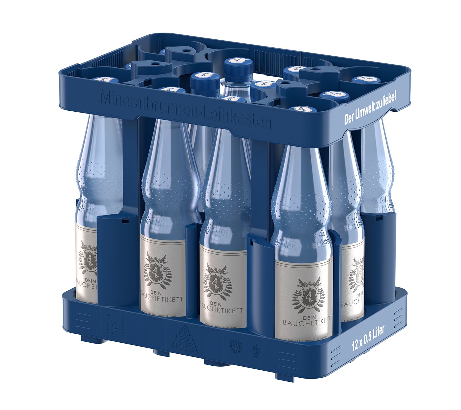 Rendering Mineralwasser-Kasten