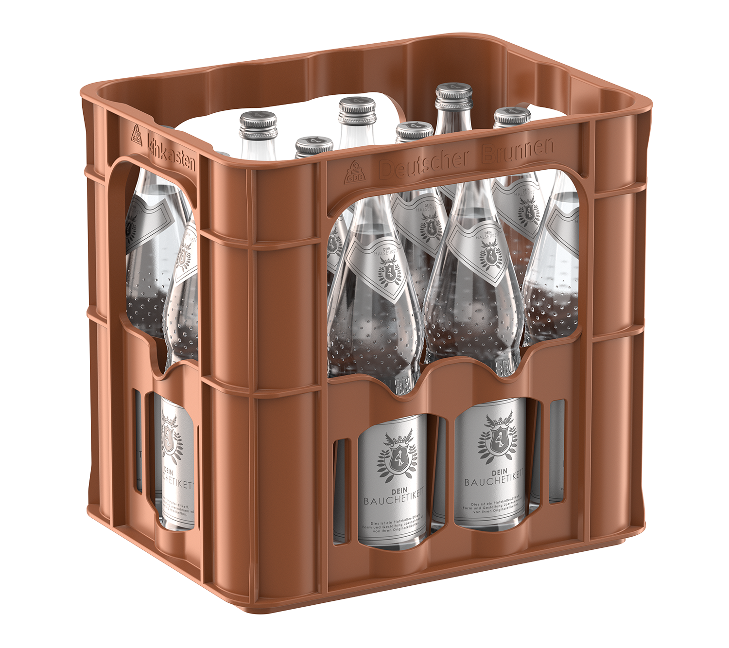 Perspektive Mineralwasser-Kasten Rendering Mineralwasser-Kasten
