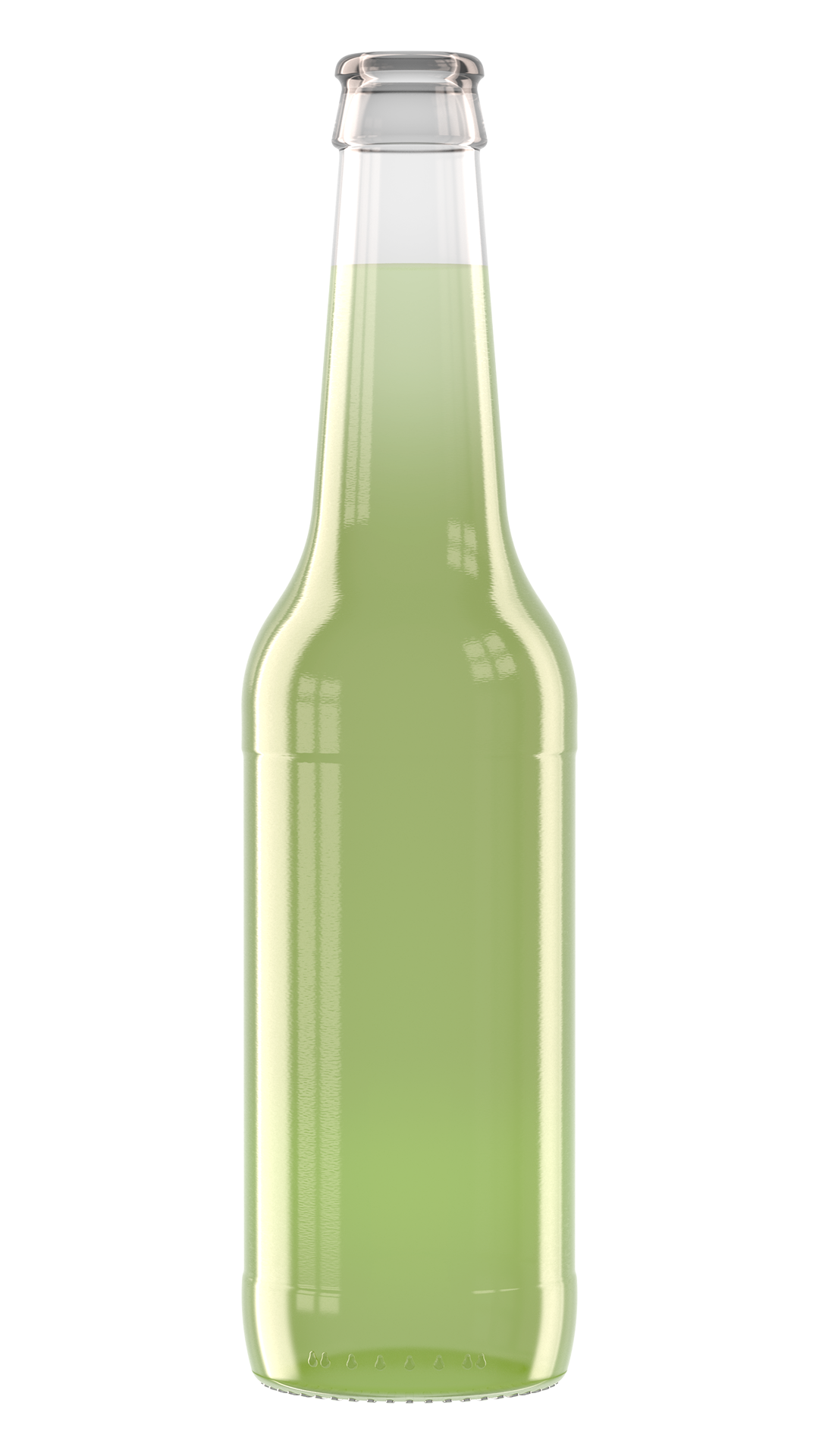 Getränkefarbe Limette, Limette-Minze, Ingwer-Limette Rendering Longneck Getränkefarbe 02