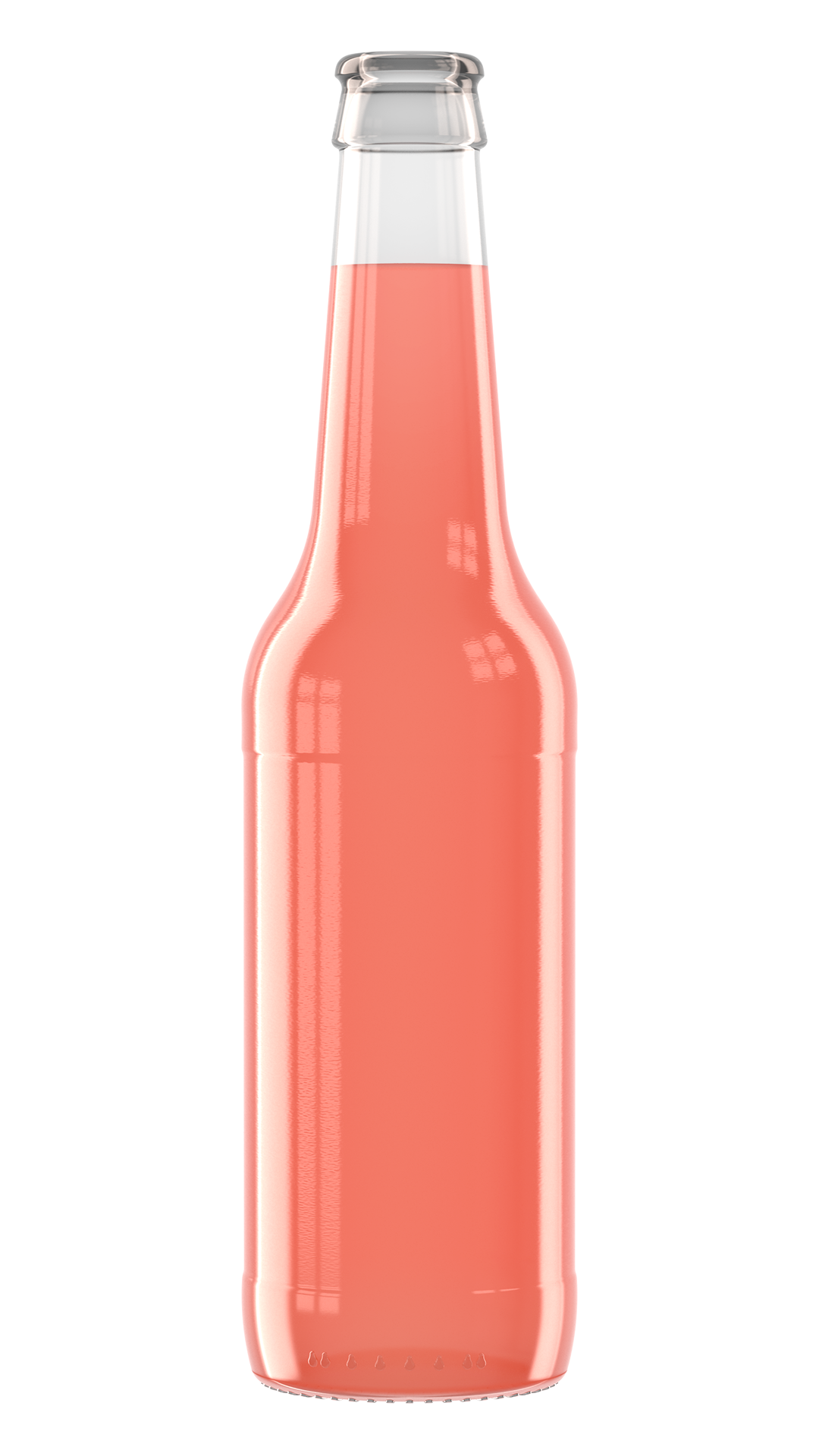 Getränkefarbe Rhabarber, Pink-Grapefruit Rendering Longneck Getränkefarbe 04