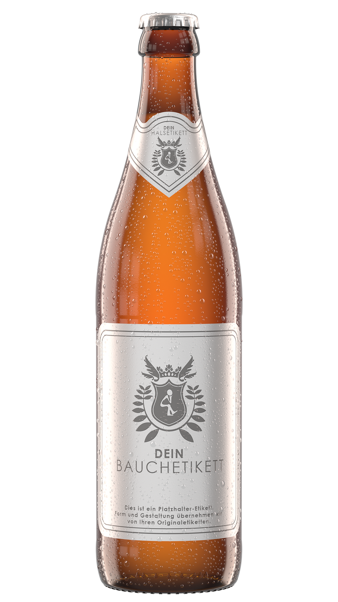 NRW-Bierflasche mit Tautropfen Rendering NRW-Bierflasche