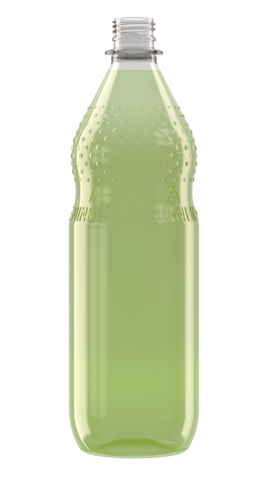 Getränkefarbe Limette, Limette-Minze, Ingwer-Limette Rendering PET-Flasche Getränkefarbe 02