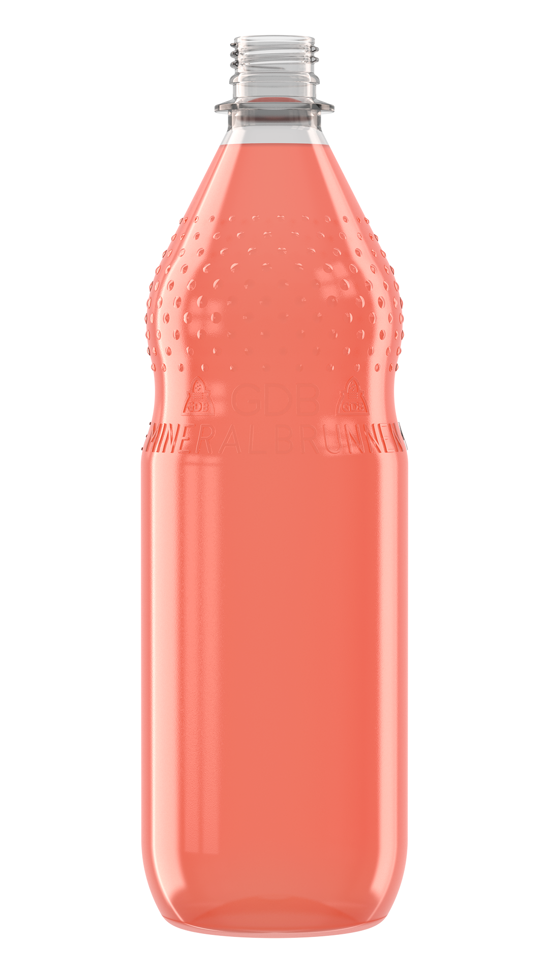Getränkefarbe Rhabarber, Pink-Grapefruit Rendering PET-Flasche Getränkefarbe 04
