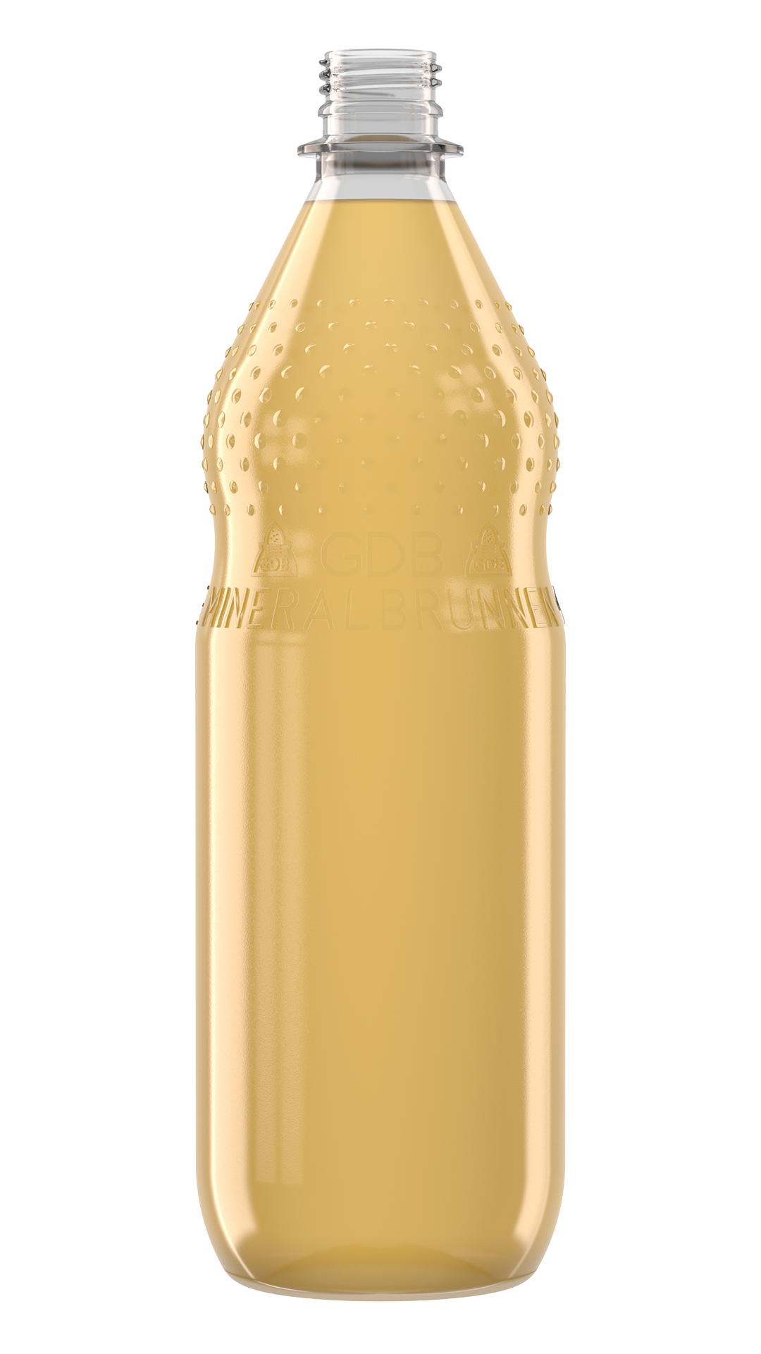 Getränkefarbe Apfelsaft, Apfelsaftschorle, Litschi, Kräuter-Limo Rendering PET-Flasche Getränkefarbe 07