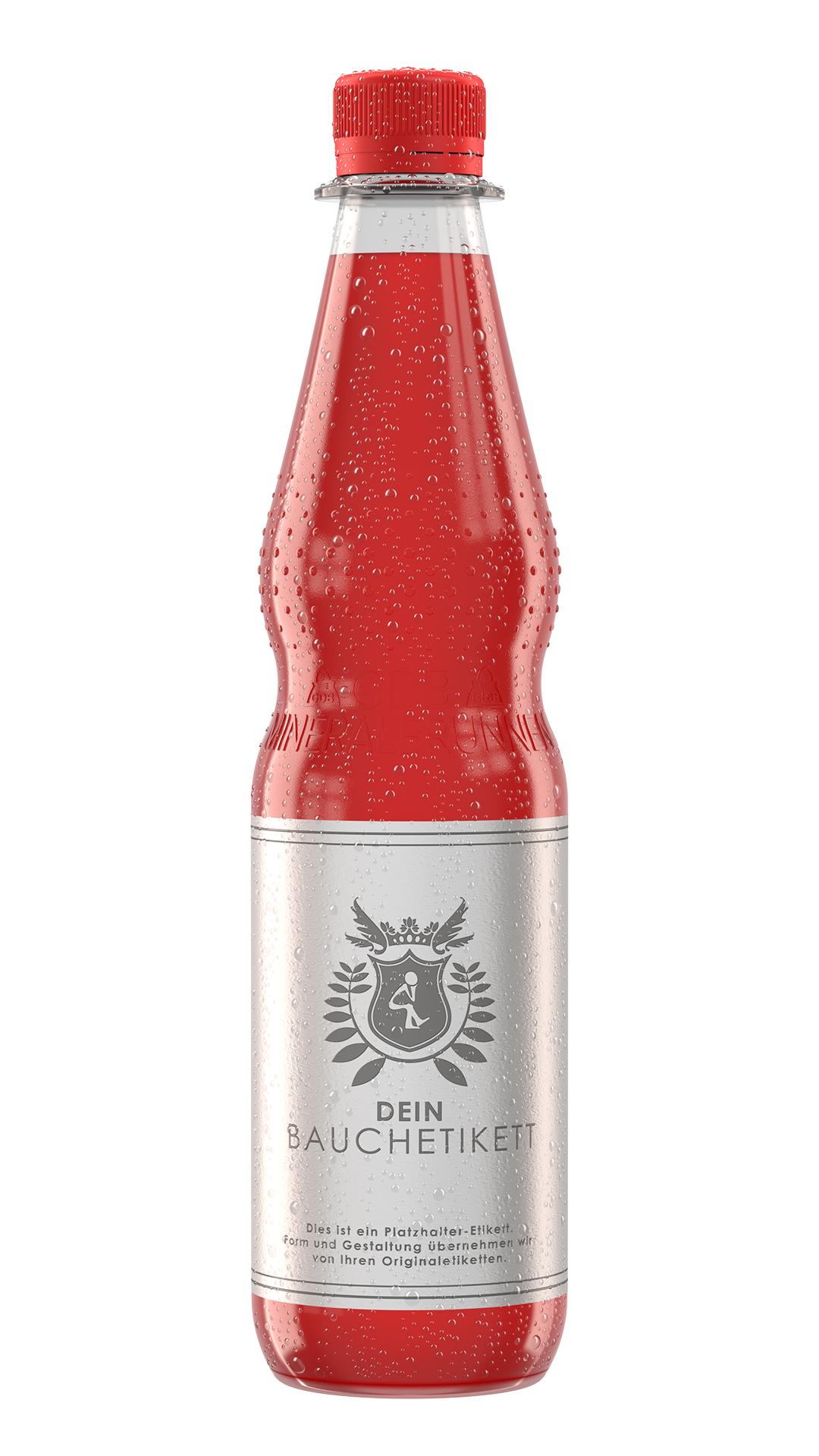PET-Flasche mit Tautropfen Rendering PET-Flasche