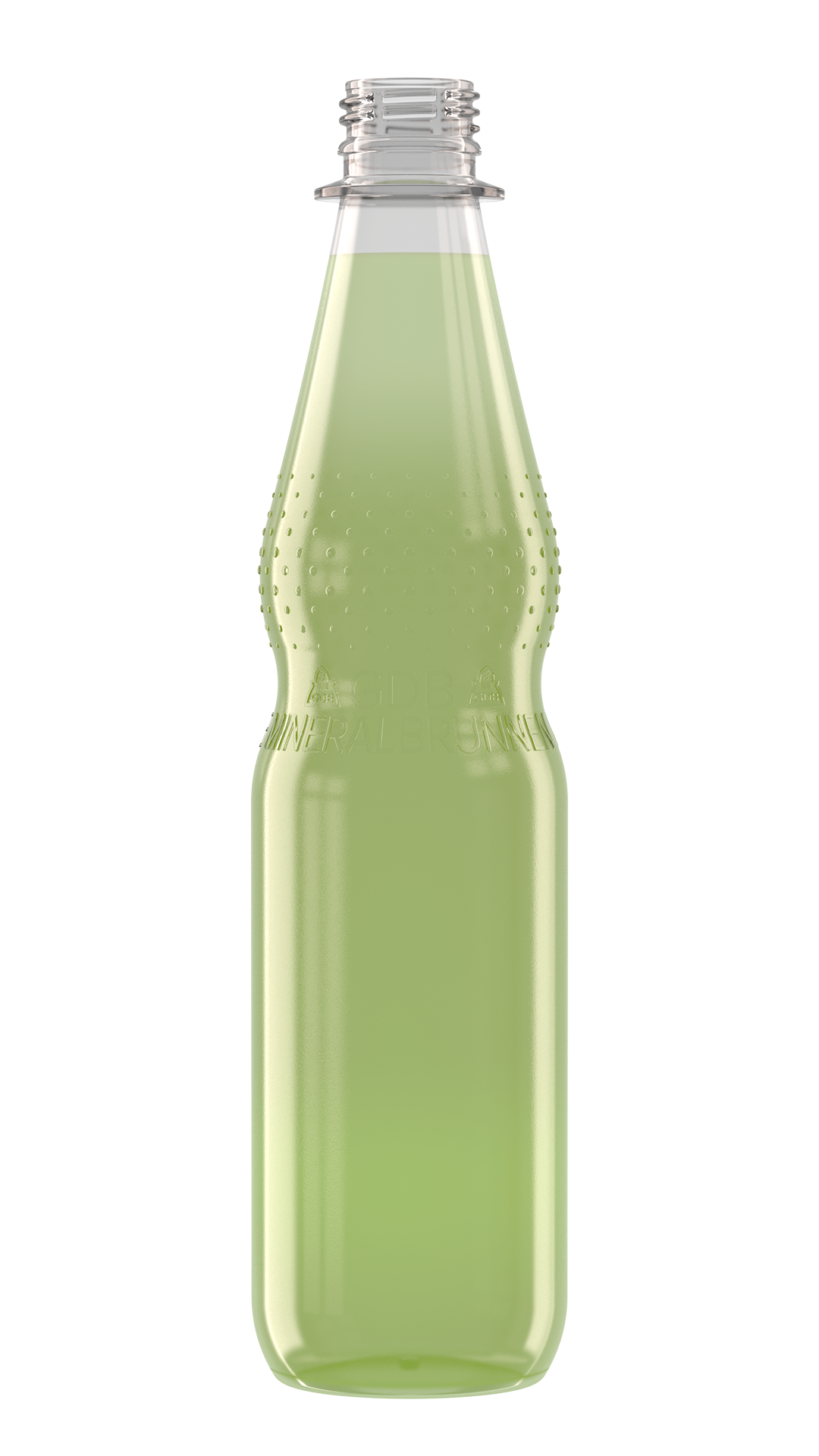 Getränkefarbe Limette, Limette-Minze, Ingwer-Limette Rendering PET-Flasche Getränkefarbe 02