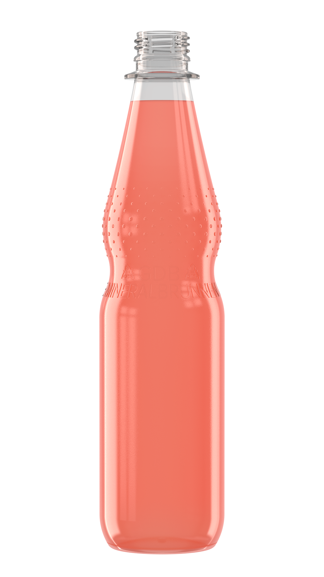 Getränkefarbe Rhabarber, Pink-Grapefruit Rendering PET-Flasche Getränkefarbe 04