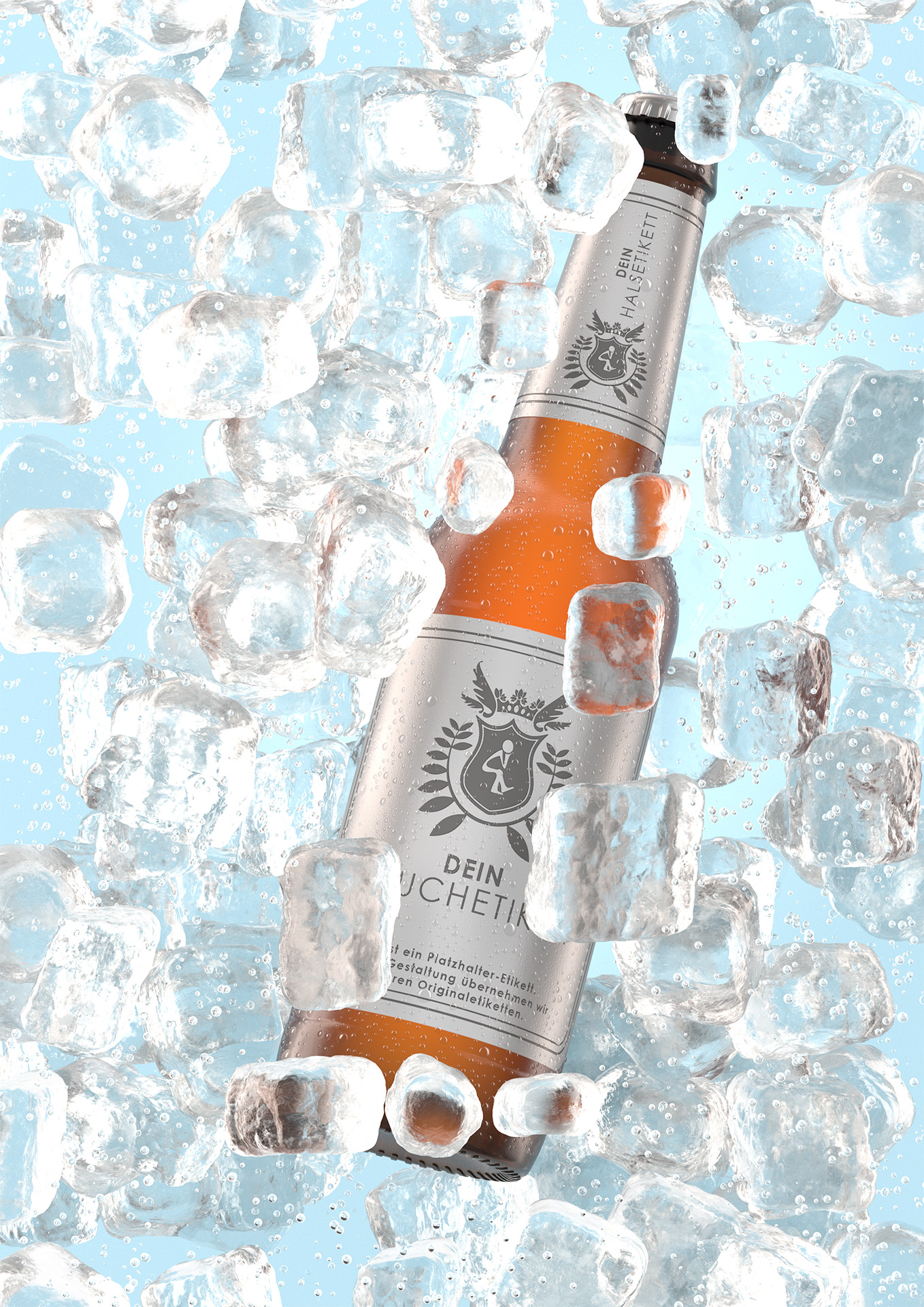 Longneck im Eiswasser Rendering Longneck im Eiswasser