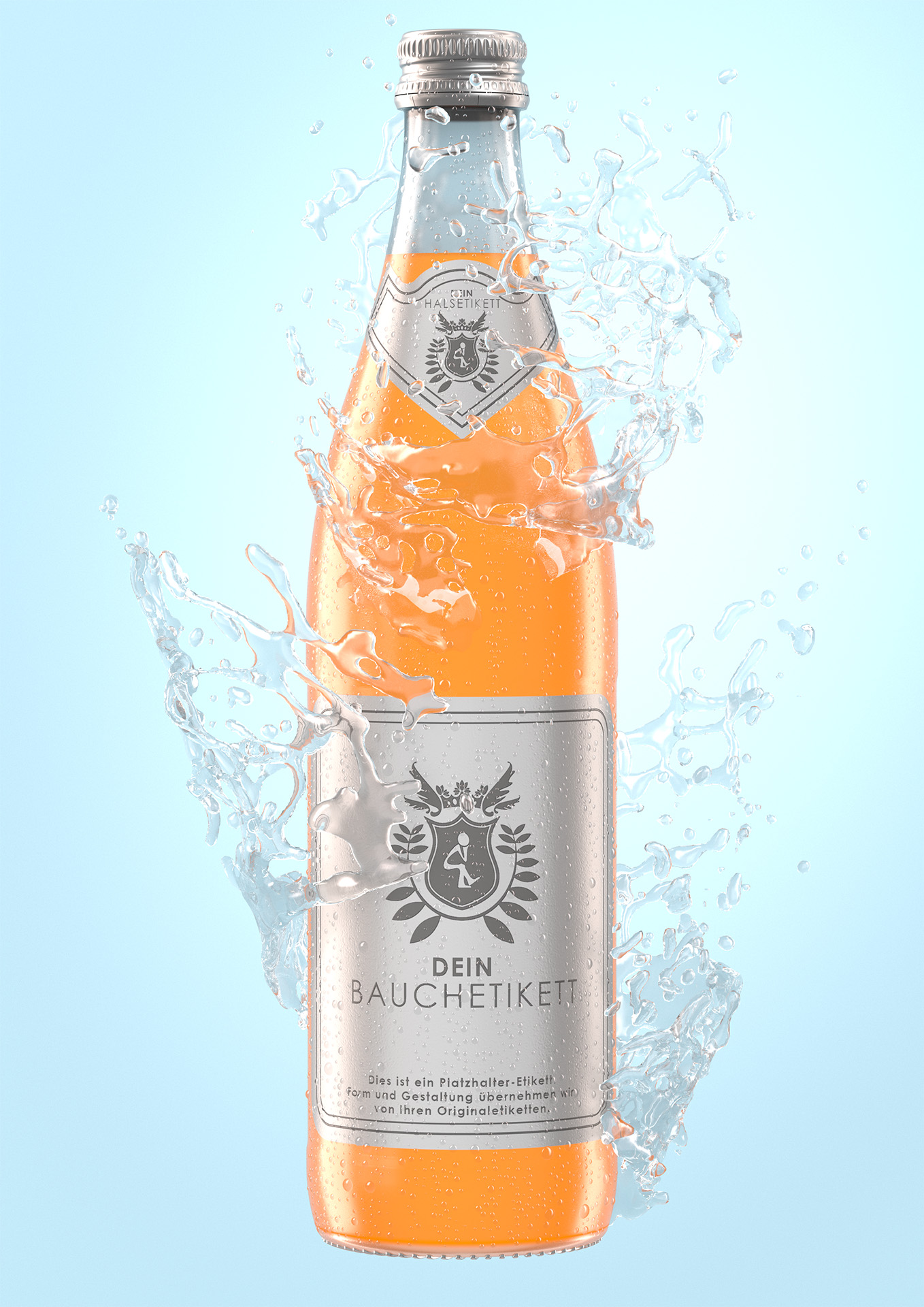 NRW-Flasche Splash linksrum Rendering NRW-Flasche Splash Linksrum