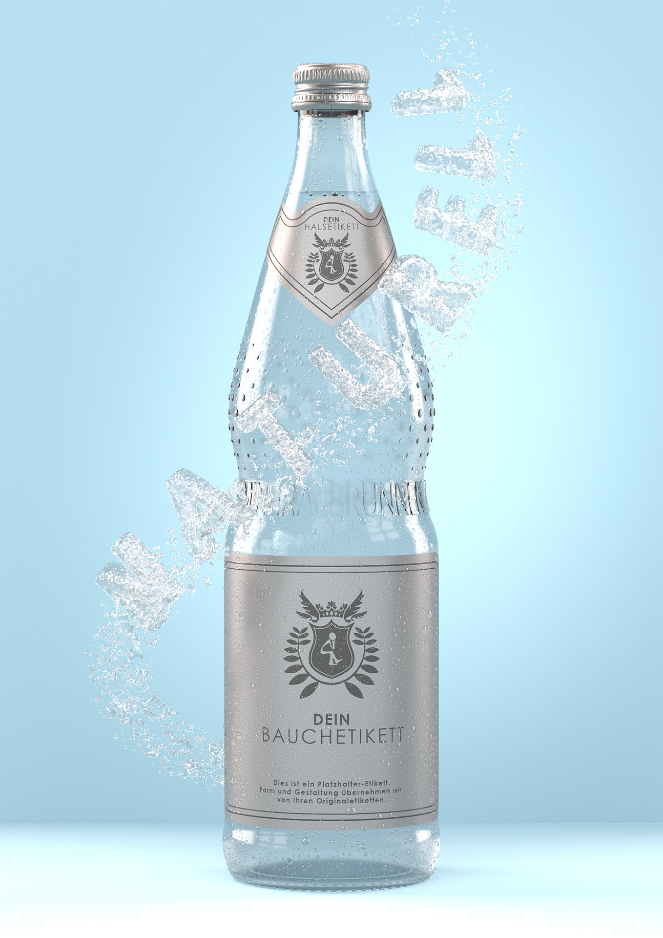 Rendering Wasserstrudel Wasserflasche Rendering Wasserstrudel Wasserflasche